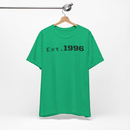 Established 1996 Unisex T-Shirt, Vintage Year Tee, Birth Year Gift, Casual Fashion, Personalized Graphic Tee - TRV