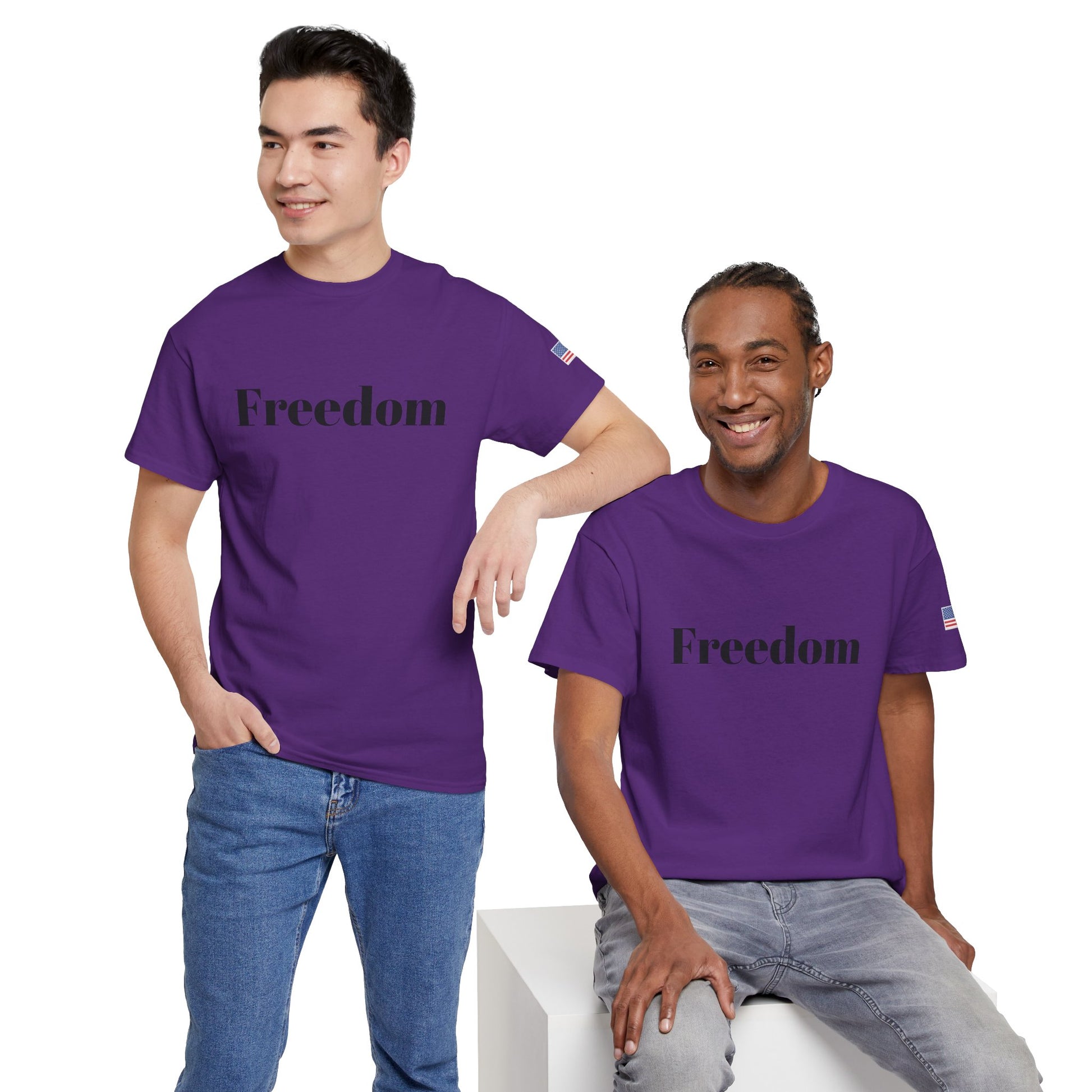 Freedom script tee | T-Shirt, American flag sleeve - TRV