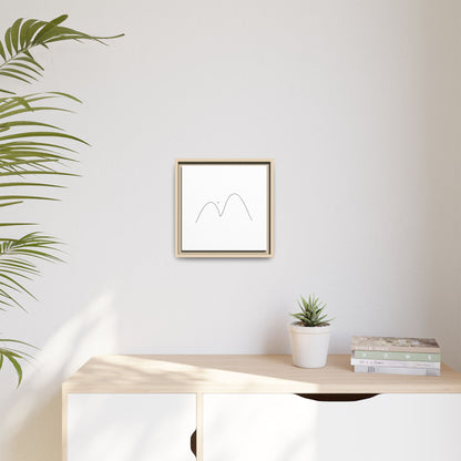 Minimal Line Mountains Matte Canvas Framed