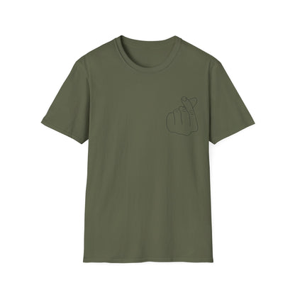 Trendy Unisex Softstyle T-Shirt with Love Hand Gesture Design