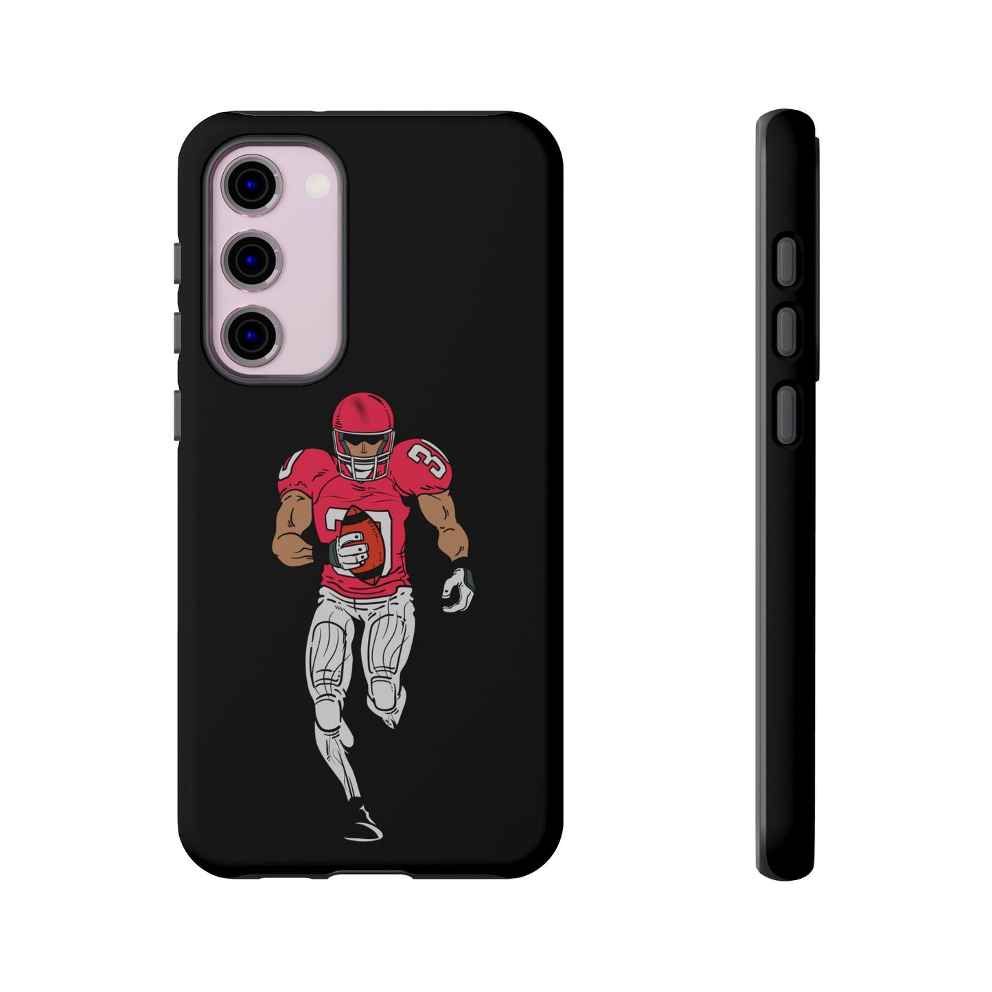 Football Player Tough Phone Case – Protective Black Sports iPhone Case