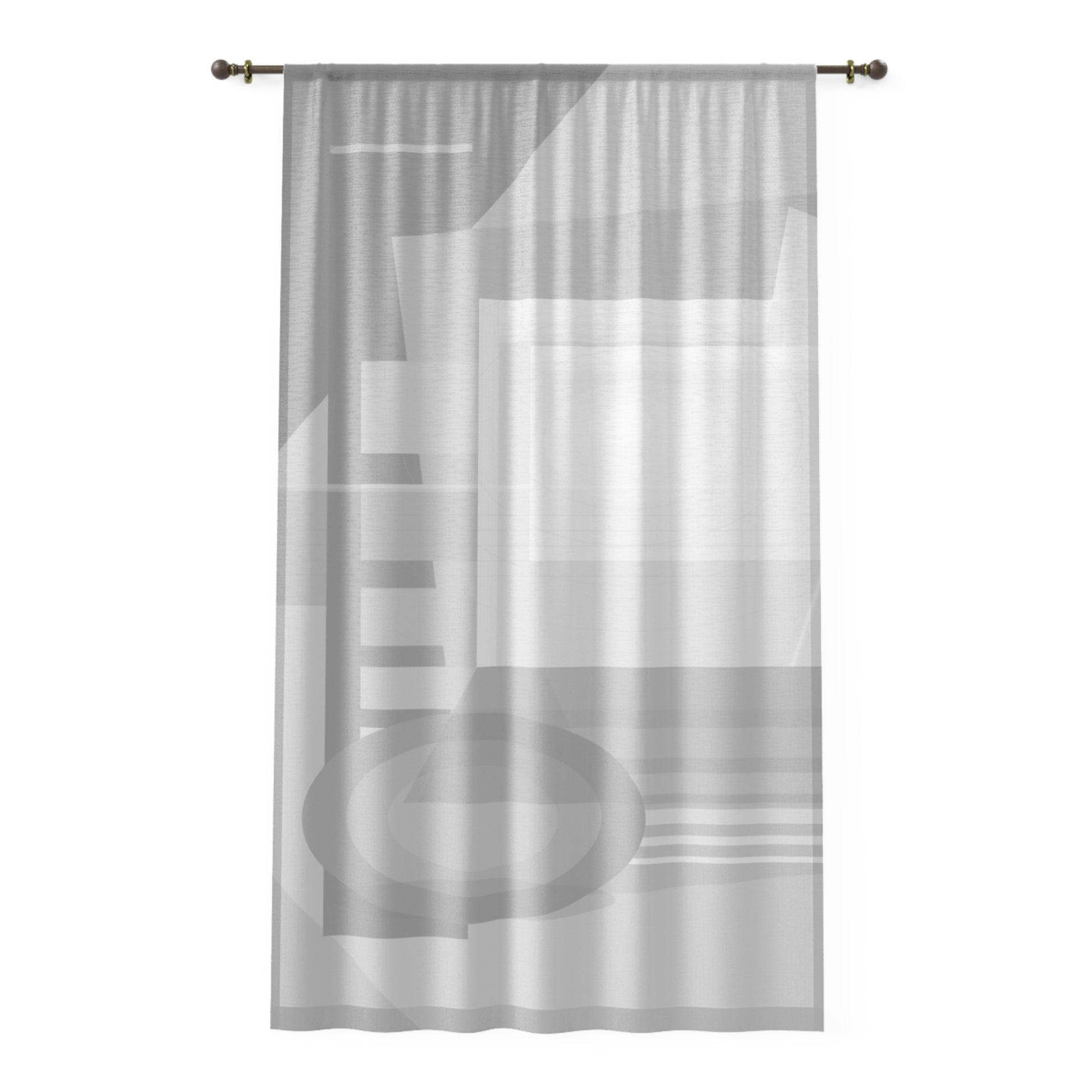 Abstract geometric window curtain by Printify featuring modern minimal sheer panel for stylish home decor.