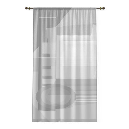 Abstract geometric window curtain by Printify featuring modern minimal sheer panel for stylish home decor.