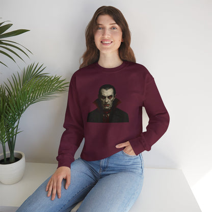Gothic Horror Sweatshirt, Cozy Vampire Sweatshirt, Spooky Apparel, Halloween Costume Top, Unisex Halloween Sweatshirt