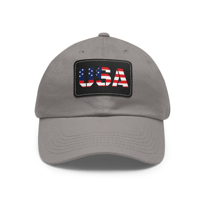 Dad Hat with Leather Patch (Rectangle)