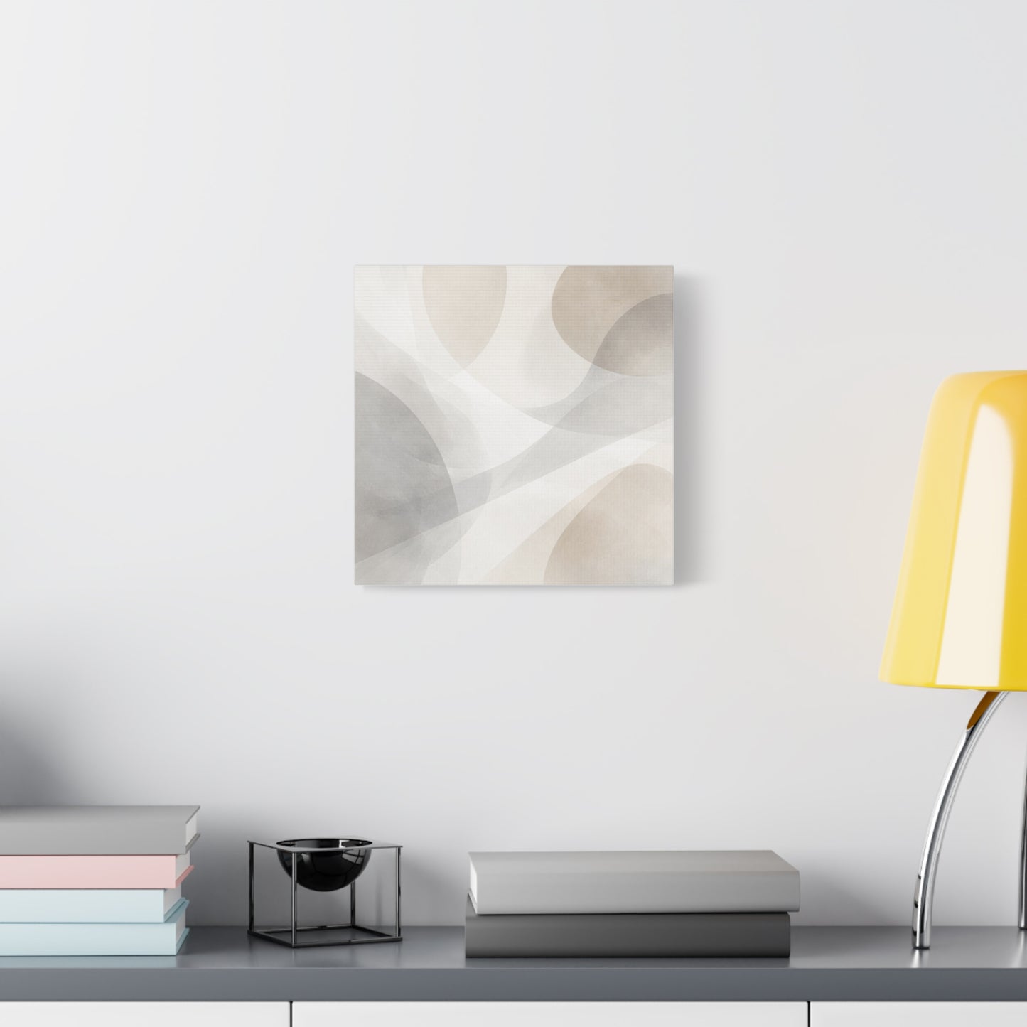 Neutral Abstract Organic Shapes Matte Canvas