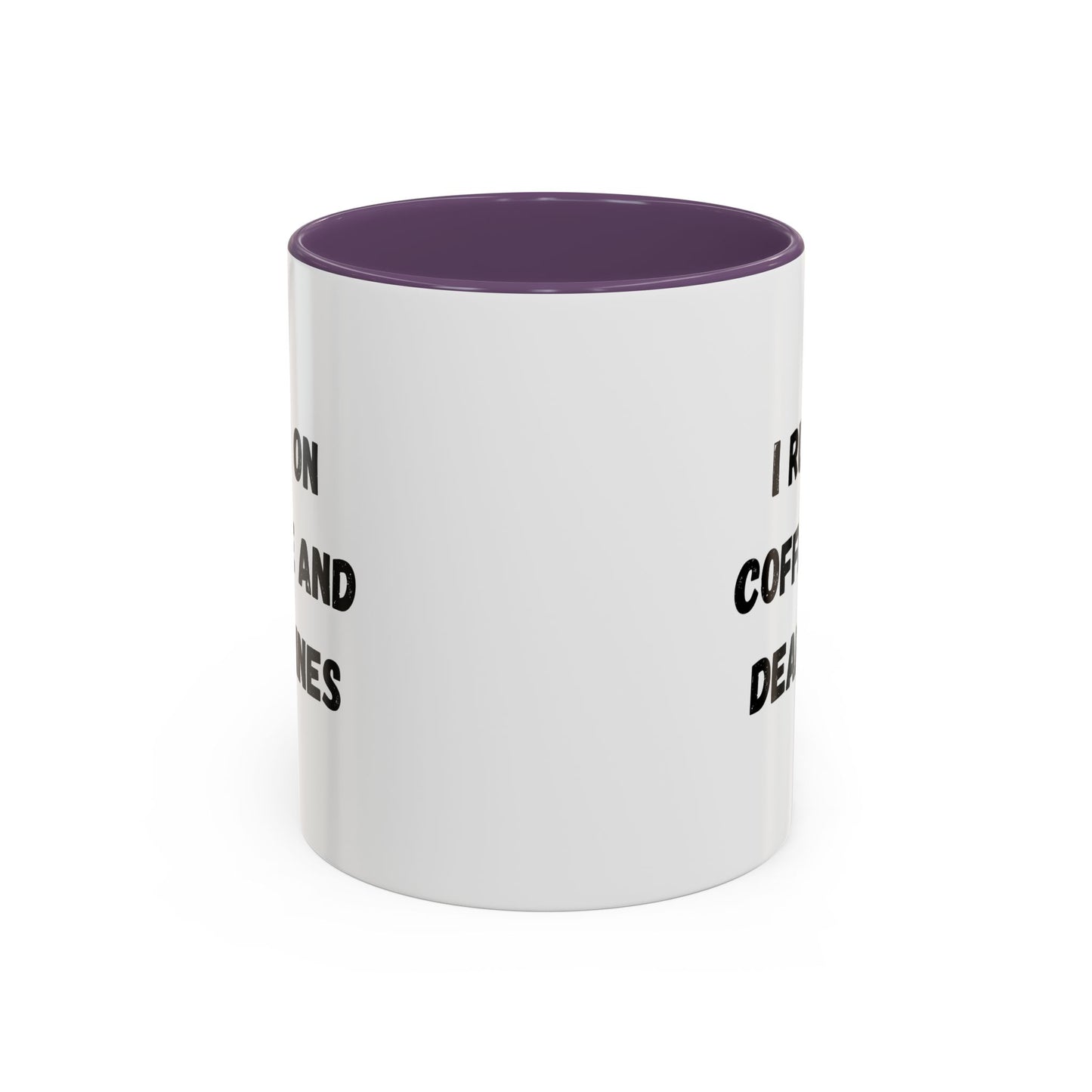 I Run on Coffee and Deadlines Mug, Motivational Coffee Cup, Office Mug, Gift for Writers, Caffeine Lover's Mug, Funny Coffee Cup