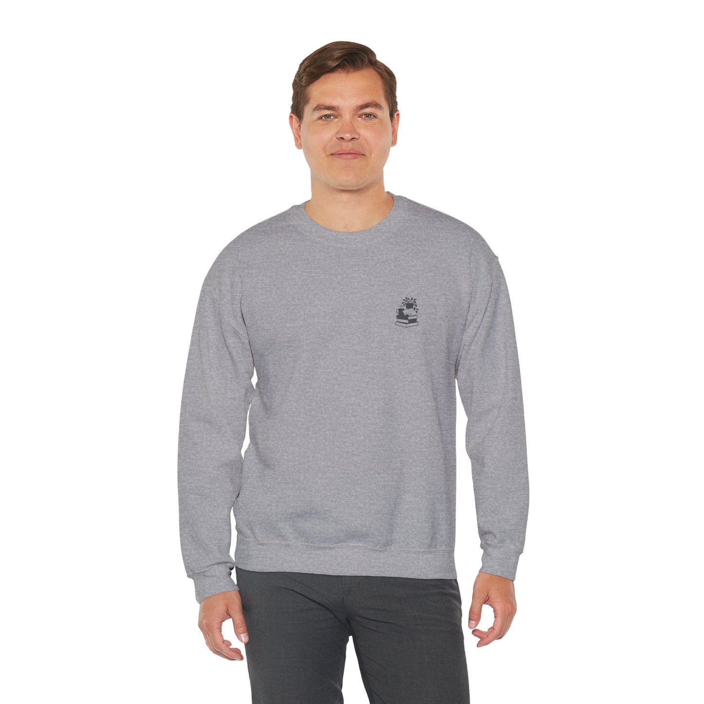 Stack of Books with Mug and Plant Sweatshirt | Cozy Reading Crewneck