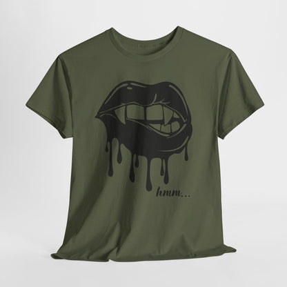 Edgy Graphic Tee - Dripping Lips Design - Unisex Heavy Cotton Tee