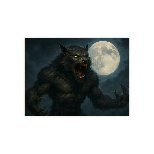 Werewolf Ceramics Decor, Unique Wolf Moon Tile, Gothic Home Accents, Halloween Gift, Dark Art Decoration, Spooky Wall Art - TRV