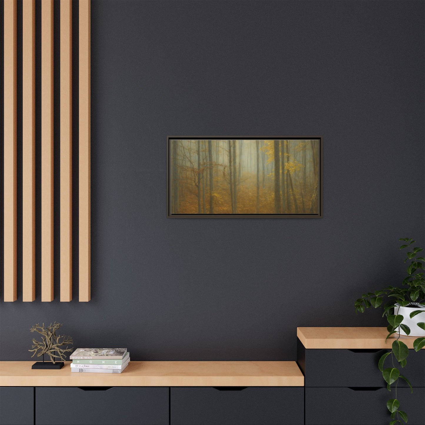 Framed Matte Canvas Art | Serenity in the Forest | Nature Wall Decor, Home Gallery, Cozy Living Room, Gift for Nature Lovers - TRV