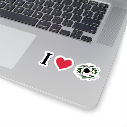 I  Soccer Kiss-Cut Stickers — Football Fan Decals for Laptops, Water Bottles & Gear