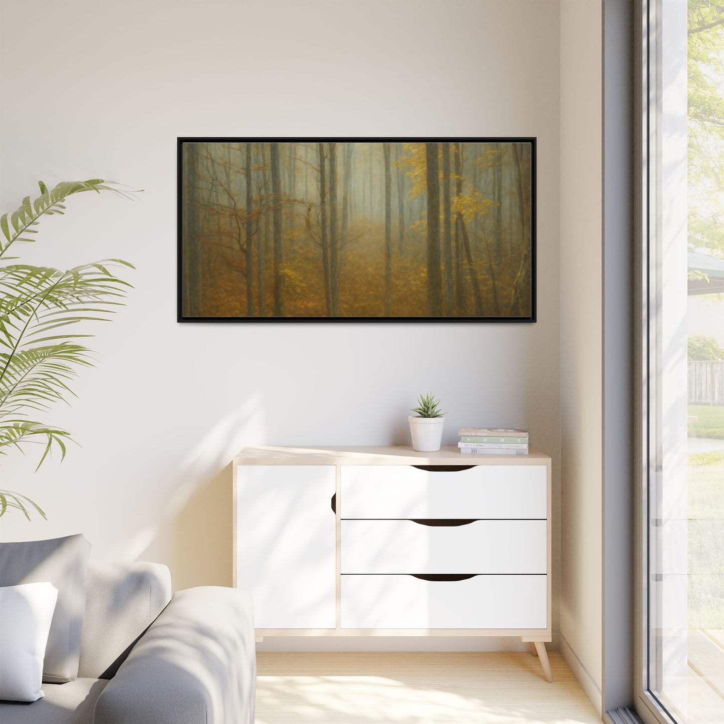 Framed Matte Canvas Art | Serenity in the Forest | Nature Wall Decor, Home Gallery, Cozy Living Room, Gift for Nature Lovers - TRV