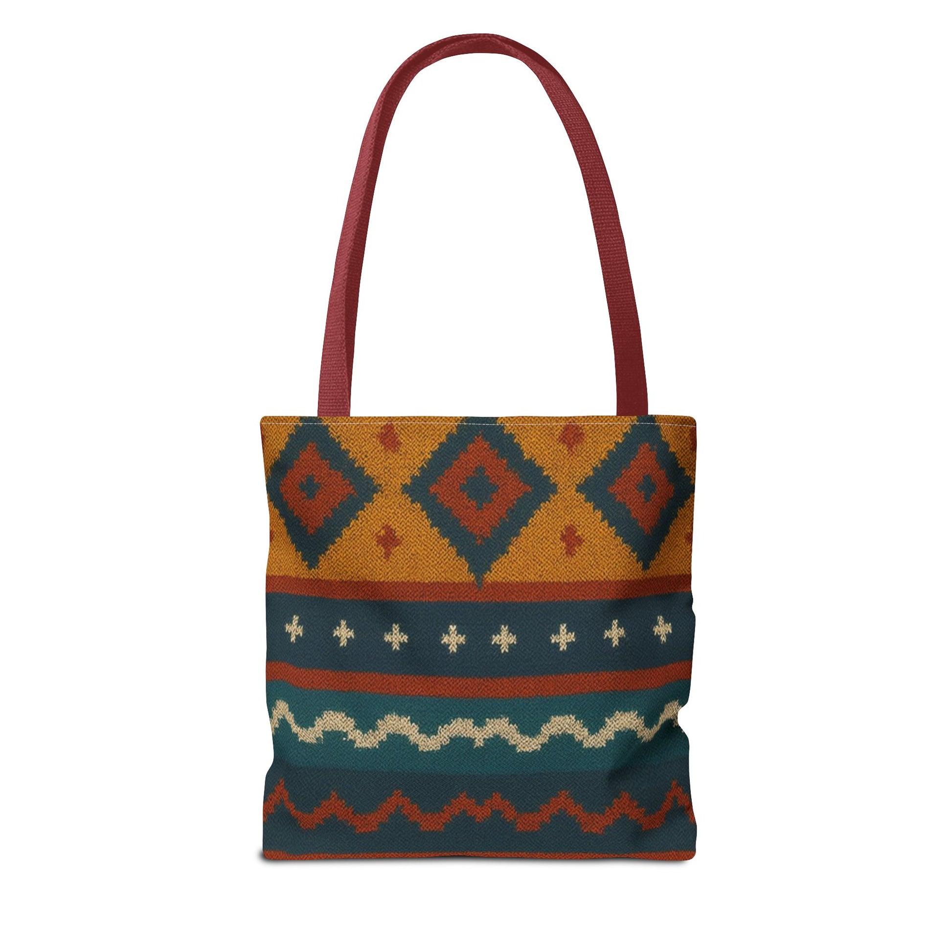 Southwestern Diamond Pattern Tote Bag | Aztec Tribal Geometric Print - TRV