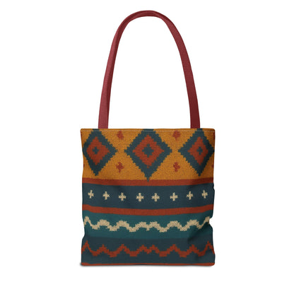 Southwestern Diamond Pattern Tote Bag | Aztec Tribal Geometric Print - TRV