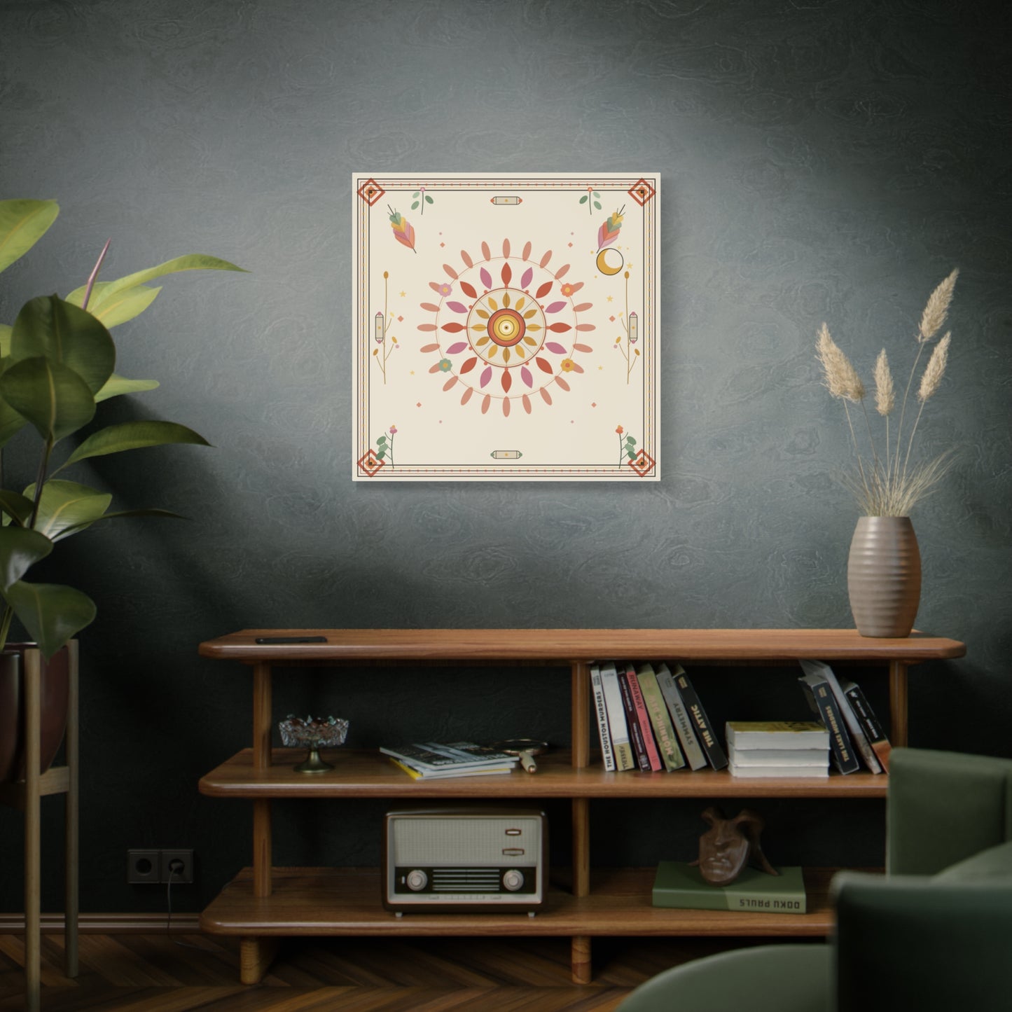 Boho Sun Mandala Matte Canvas