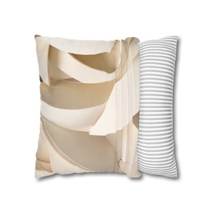 Beige Abstract Paper Swirl Pillowcase Spun Polyester Square Pillowcase