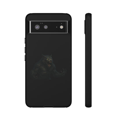 Werewolf Phone Case, Tough Cases, Black Panther Design, Gift for Animal Lovers, Phone Accessories, Fierce Phone Protection - TRV