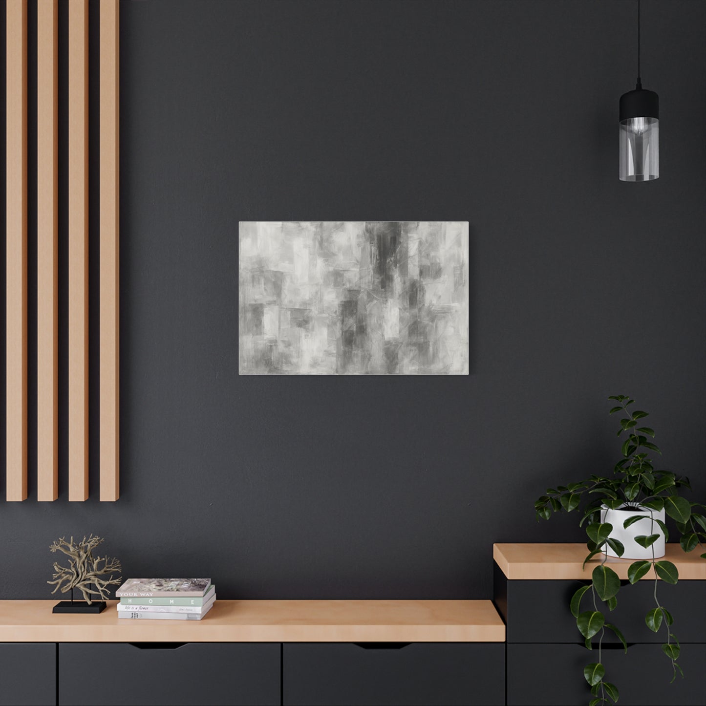 Abstract Grey Canvas Wall Art, Modern Home Decor, Minimalist Artwork, Living Room Accent, Contemporary Art Piece - TRV