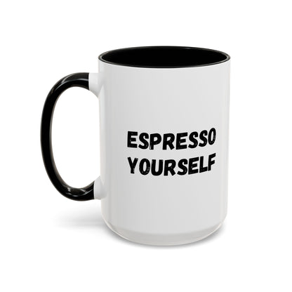 Espresso Yourself Coffee Mug - Fun Black Accented Mug for Coffee Lovers, Great Gift for Birthdays, Christmas, and Housewarming
