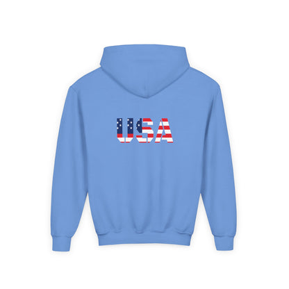 USA Flag Youth Hoodie, Youth Sweatshirt, Cool Hoodie for Kids, American Pride Apparel, Comfortable Boys and Girls Sweatshirt