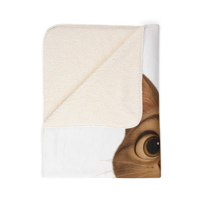 Cozy Cat Fleece Sherpa Blanket, Cute Pet Decor, Cat Lover Gift, Warm Throw Blanket, Home Essentials, Animal Lover Blanket - TRV