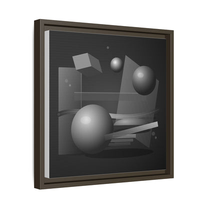 Monochrome Geometric Spheres Canvas Framed Wall Art | Matte Print