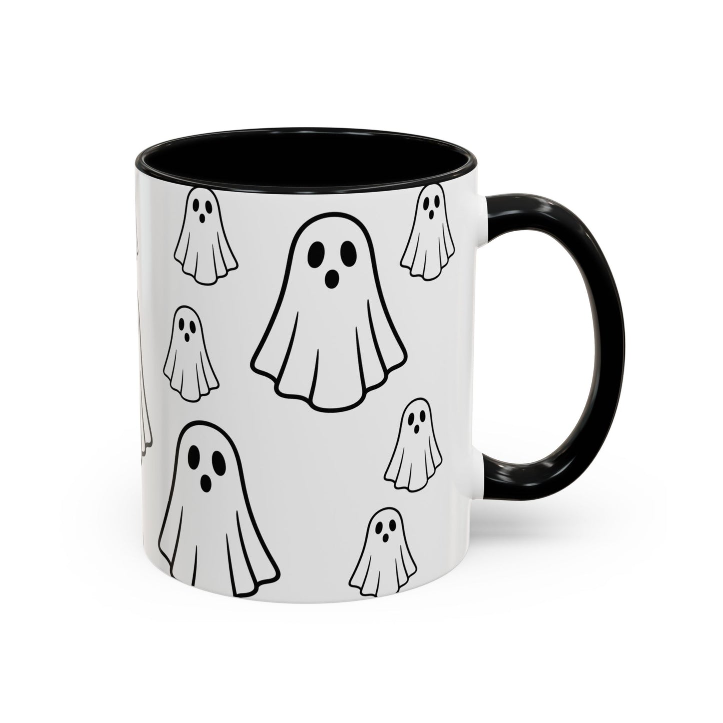 Cute Ghost Accent Coffee Mug, Halloween Mug, Spooky Drinkware, Gift for Ghost Lovers, Seasonal Decor, Unique Coffee Cup - TRV