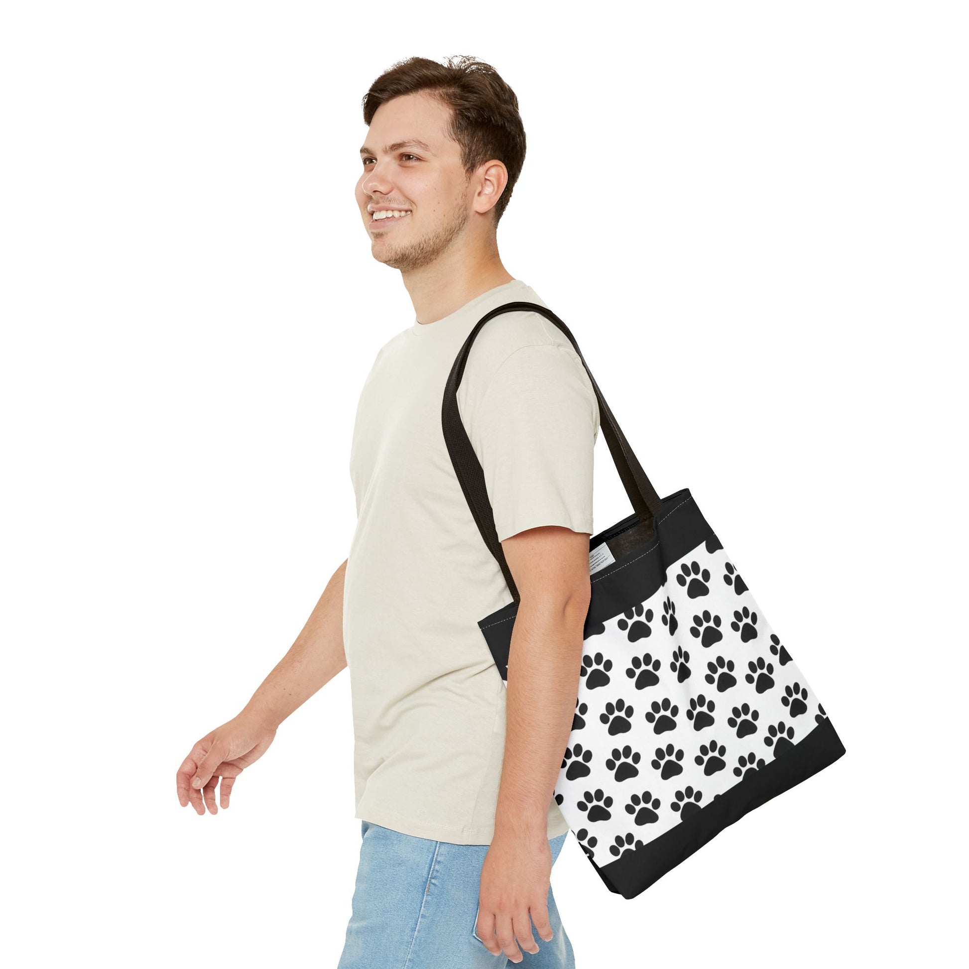 Paw Print Tote Bag, Dog Lover Gift, Shopping Tote, Eco-Friendly Bag, Pet Accessory, Animal Print Carryall - TRV