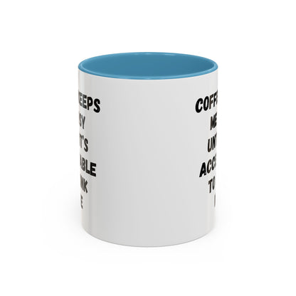 Funny Coffee Mug - "Coffee Keeps Me Busy Until It's Acceptable to Drink Wine" - Great for Mornings, Gifts, Office, Relaxation, Home