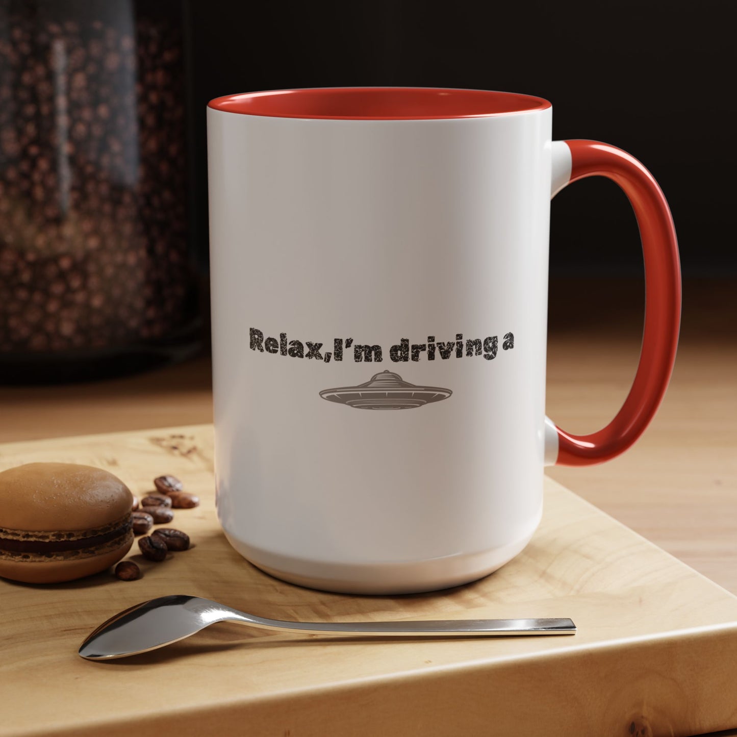Coffee Mug — “Relax, I’m Driving” UFO Accent Ceramic Mug (11/15 oz)