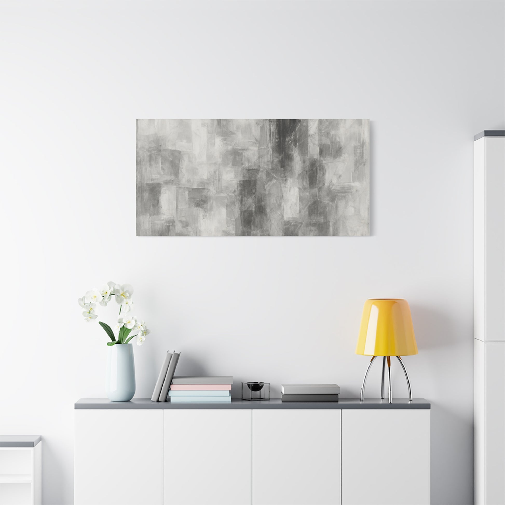 Abstract Grey Canvas Wall Art, Modern Home Decor, Minimalist Artwork, Living Room Accent, Contemporary Art Piece - TRV