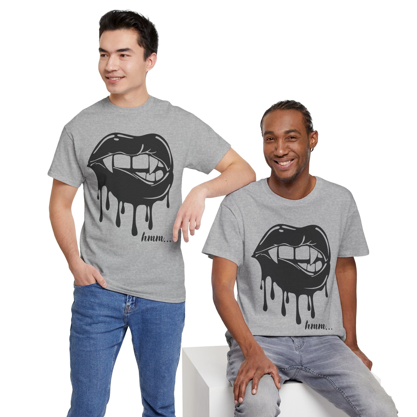 Edgy Graphic Tee - Dripping Lips Design - Unisex Heavy Cotton Tee