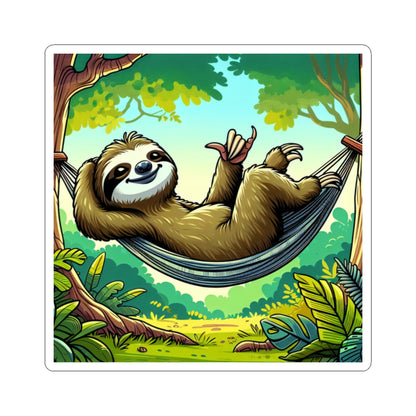 Chill Sloth Kiss-Cut Stickers | Cute Animal Art, Laptop, Water Bottle, Journal Decor, Gift for Sloth Lovers
