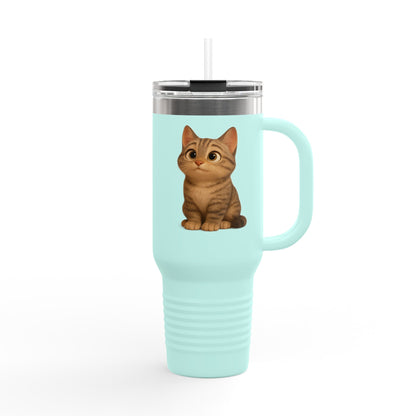 Cute Cat Insulated Travel Mug, 40oz | Perfect Pet Lover Gift | BPA-Free Drinkware, Cozy Coffee Companion, Cat-Themed Hydration