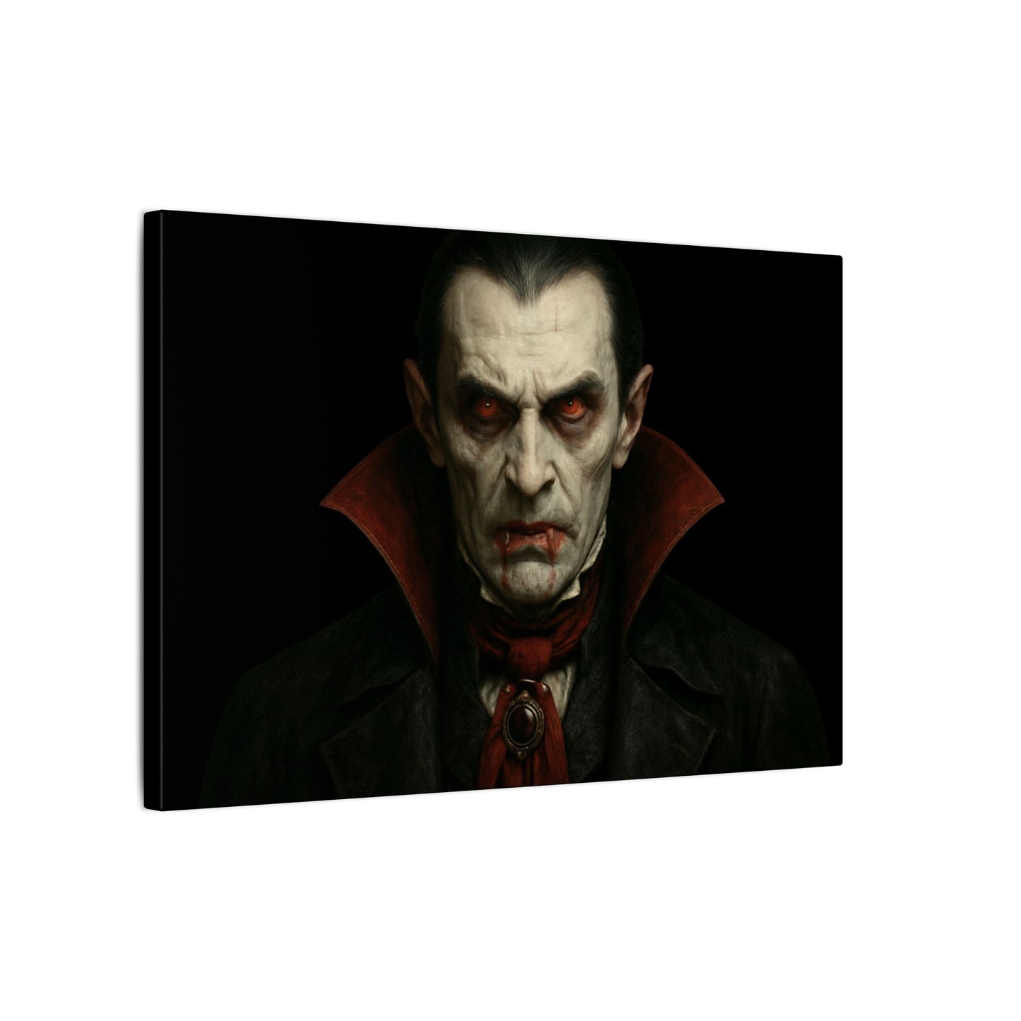 Vampire Portrait Canvas Wall Art – Gothic Dracula Print on Canvas