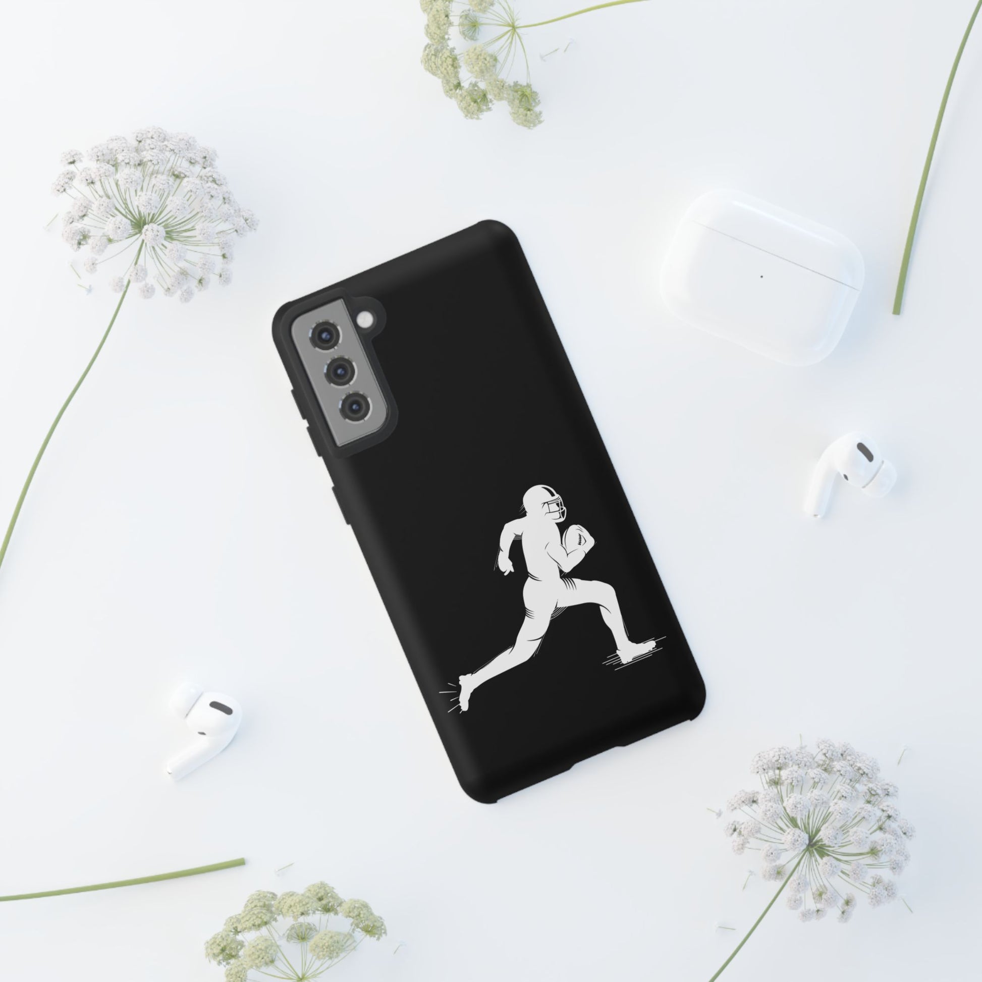 Football Player Phone Case, Tough Cases, Sports Phone Cover, Gift for Athletes, iPhone & Samsung Accessories, Running Player Design - TRV