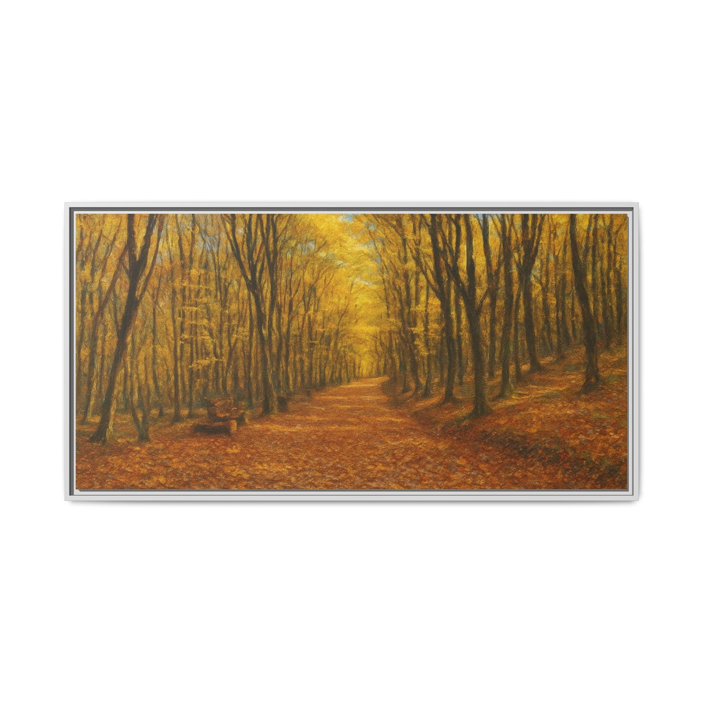 Autumn Forest Framed Canvas Art, Cozy Wall Decor, Nature Inspired Gift, Fall Home Accent, Perfect for Thanksgiving - TRV