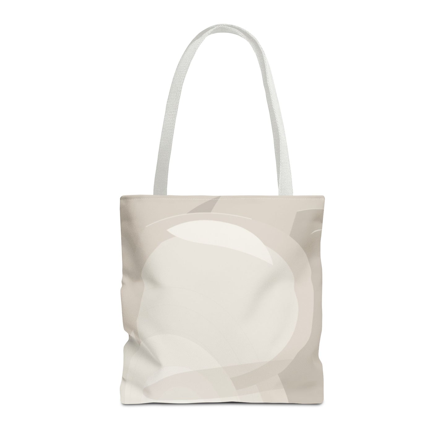 Neutral Abstract Circle Pattern Tote Bag | Minimal Beige AOP Canvas