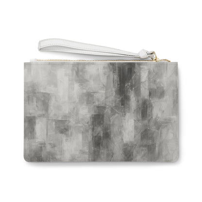 Chic Grey Abstract Clutch Bag - Stylish Evening Purse, Everyday Organizer, Minimalist Accessory, Wedding Clutch, Fashion Statement - TRV