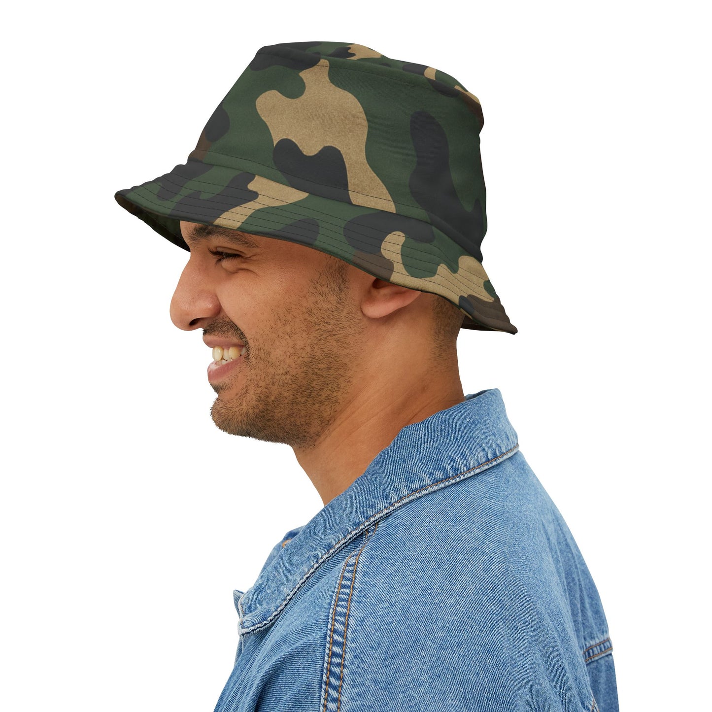 Camouflage Bucket Hat - Trendy AOP Headwear, Summer Fashion Accessory, Outdoor Adventure Cap, Unique Gift for Him/Her, Stylish Festival Hat - TRV