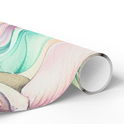 Floral Pastel Wrapping Paper Roll — Watercolor Hydrangea Gift Wrap