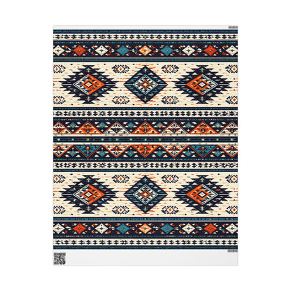 Southwestern Aztec Pattern Wrapping Paper Roll — Rustic Tribal Gift Wrap