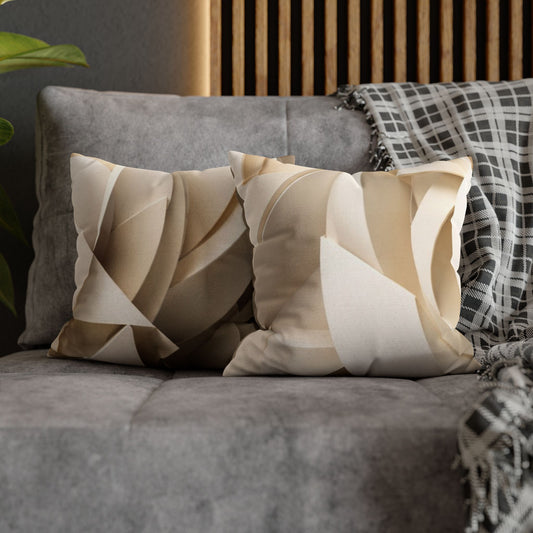 Beige Abstract Paper Swirl Pillowcase Spun Polyester Square Pillowcase