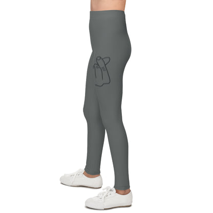 Hand Gesture Youth Leggings, Trendy Kids Pants, Cool Children's Activewear, Graphic Print Tights, Stylish Girls Leggings