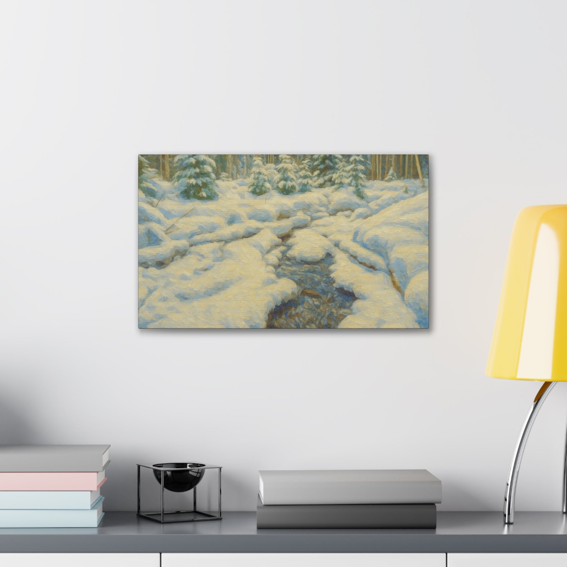 Winter Landscape Canvas Art, Nature Decor, Gallery Wall Art, Cozy Home Accent, Winter Wonderland Painting - TRV