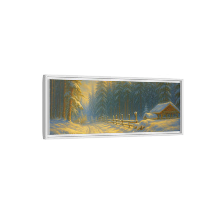 Wall Art Print, Winter Cabin Decor, Nature Scene, Holiday Gift, Cabin Vibes, Christmas Decoration, Matte Canvas, Framed - TRV