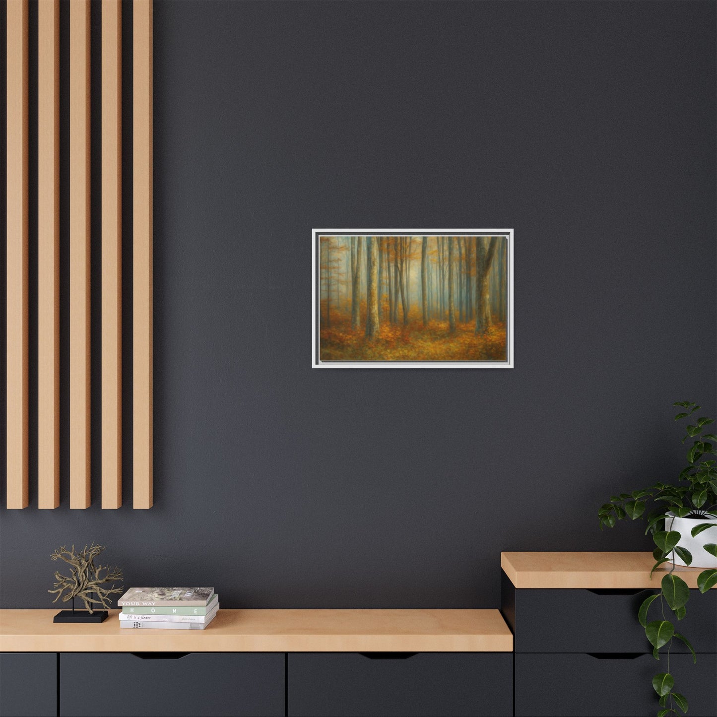Autumn Forest Canvas Art, Framed Wall Decor, Rustic Home Decor, Nature Artwork, Gift for Nature Lovers - TRV