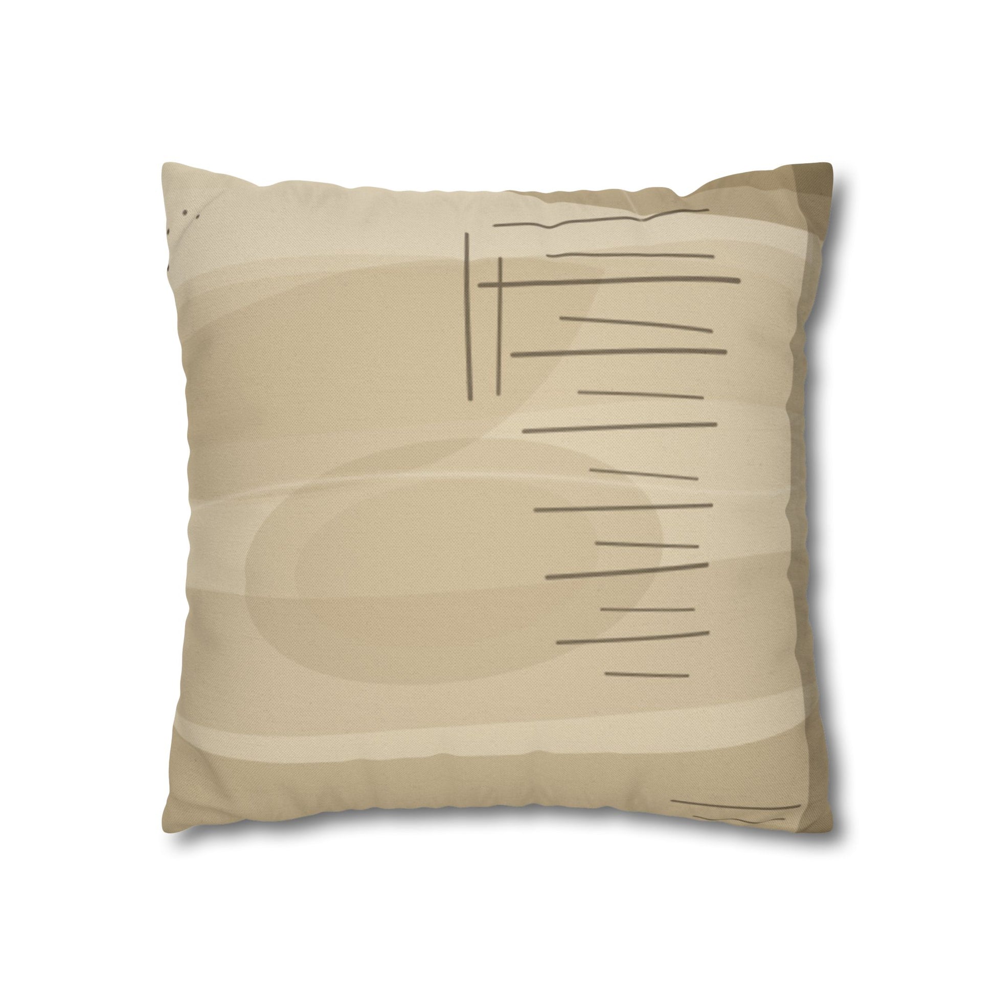 Neutral Abstract Brushstroke Pillowcase | Square Decorative Pillowcase - TRV
