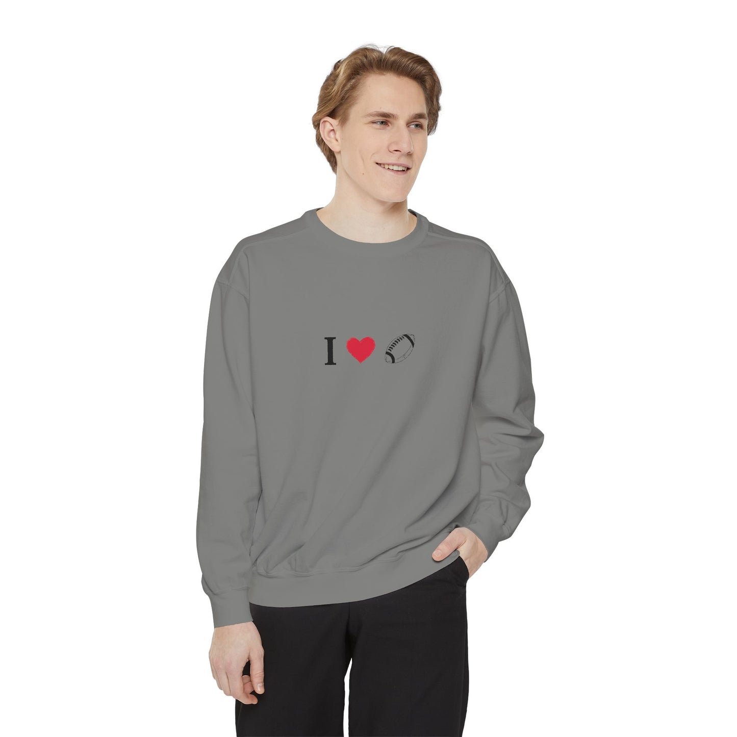 Unisex Sweatshirt, I love Football, Cozy, Perfect for Everyday Wear, Gift Idea for Friends, Couples, and Special Occasions - TRV